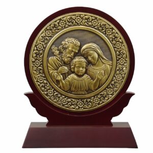 Holy Family Round Wooden Base